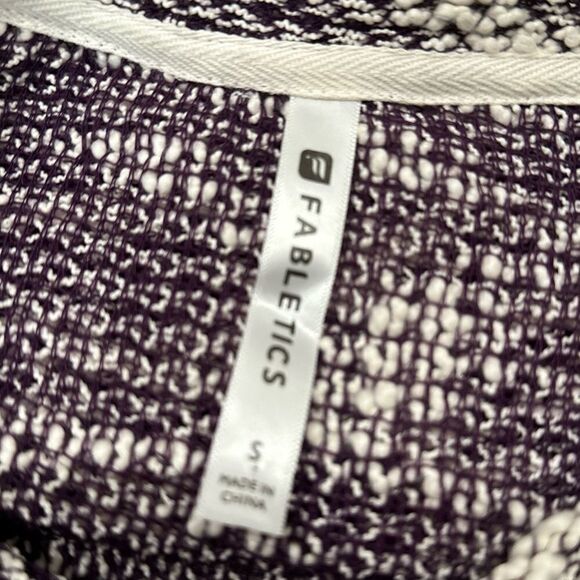 Fabletics Purple and White Crew Neck Sweater - Picture 3 of 4